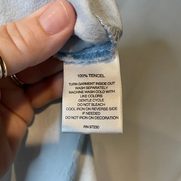 SIGNATURE STUDIO Boho Peasant Top Women's Medium Relaxed Fit Coastal Bell Sleeve - Picture 5 of 7